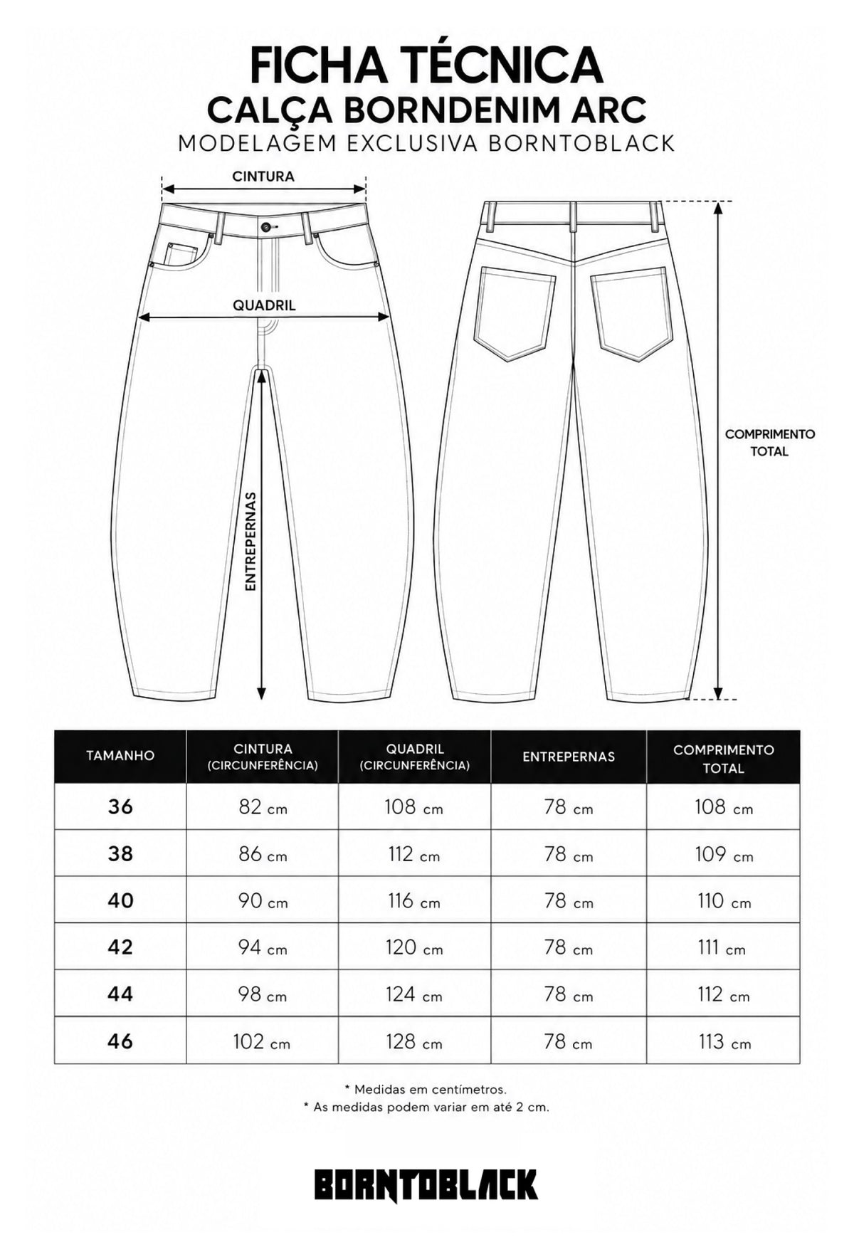 CALÇA BORNDENIM ARC BLACK